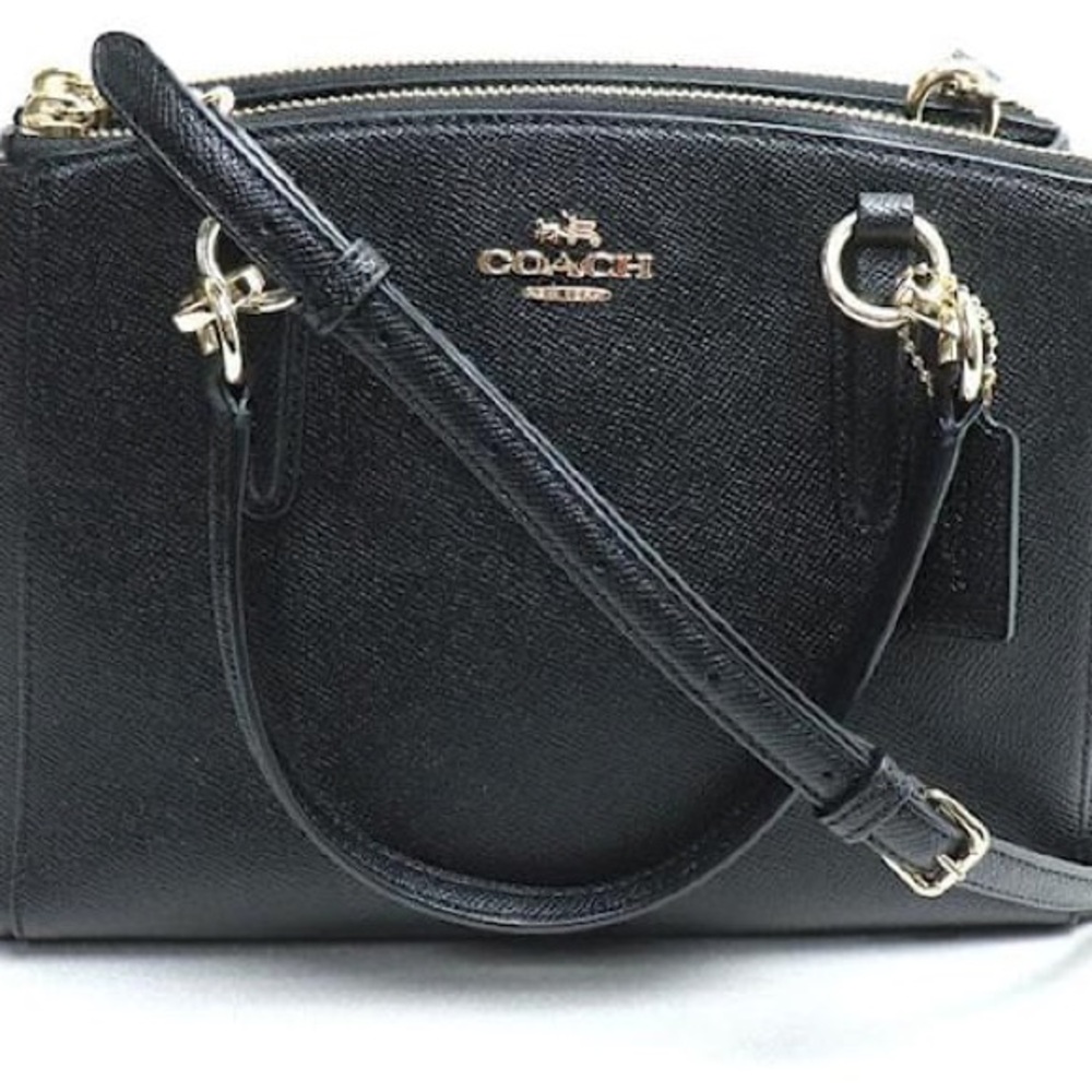 Coach Black Crossbody Bag with Gold Accents
